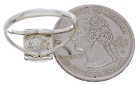 Sterling Silver Turquoise Inlay Ring Size 4-1/2 EX43048